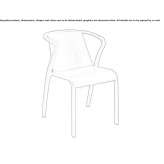 Garden chair made of polypropylene with armrests, stackable Iquique
