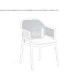 Technopolymer garden chair with armrests, stackable Buritama