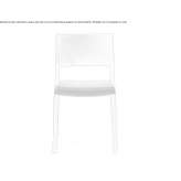 Technopolymer chair with integrated cushion, stackable Corne