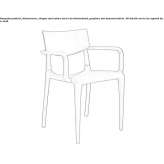 Garden chair made of polypropylene with armrests, stackable Buryn