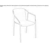 Garden chair made of polypropylene with armrests, stackable Hammoor