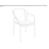 Polypropylene chair with armrests and integrated cushion Hammoor
