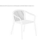 Olefin fiber garden chair with armrests, stackable Licusati
