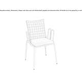 Steel garden chair with stackable armrests Banita