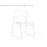 Stackable sled base, Biogreen® lacquered and steel chair Bedford