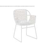 Steel and rope chair with armrests on the base of a sled Bauvin