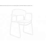 Biogreen® stackable sled base and steel chair with armrests Bedford