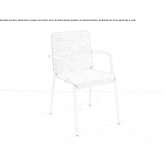 Batyline® and steel garden chair with armrests, stackable Kakucs