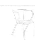 Metal garden chair with armrests Tarata