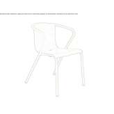 Metal garden chair with stackable armrests Riaza