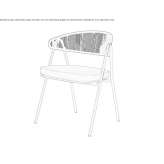 Upholstered metal chair Ellerton