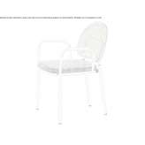 Powder-coated aluminum chair with armrests Kalamos