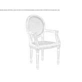 Solid wood chair with armrests Godow