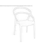 Garden chair with open backrest and armrests Baherove