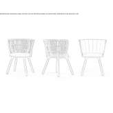 Lace-up garden chair with teak legs Bisbee