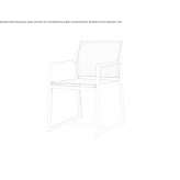 Garden chair with armrests in aluminum and fabric Elstow