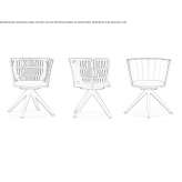 Swivel garden chair with integrated cushion Bisbee