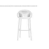 Tall wicker garden stool with backrest Gumus