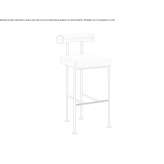 High upholstered stool Mehlbach