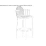 High garden stool with backrest Bradesti