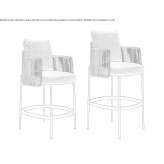 High stool with footrest for outdoor use Hansbeke
