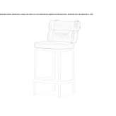 High stool upholstered with fabric Mogeiro
