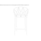Powder-coated steel stool with footrest Bussang