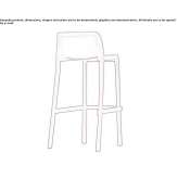 High polypropylene stool with footrest, stackable Sosnovo