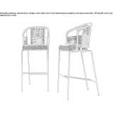 High steel and rope stool with integrated cushion and backrest Esiroglu