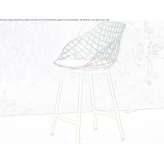 High stainless steel stool with integrated cushion Fonzaso