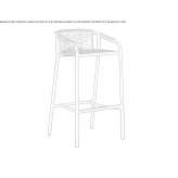 High garden stool with footrest Kuce