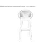 Tall wicker garden stool with footrest Gumus