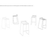 Bar table made of powder-coated steel, stackable Zmiiv