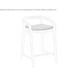 Tall teak stool with backrest Villoria