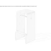 Aluminum semi-bar stool with footrest Pagedale