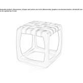 Low teak garden stool with fabric seat Dalekoye