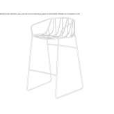 A high steel stool on a sled base Seurre
