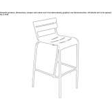 Tall aluminum stool with backrest Tutana