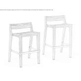 Tall teak stool with backrest Campo