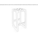 Tall garden stool in teak with footrest and fabric seat Dalekoye