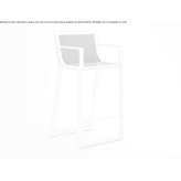 Aluminum stool with a high base, thermally lacquered, with armrests Piding