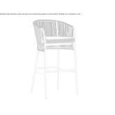 High garden stool made of powder-coated aluminum Legnano