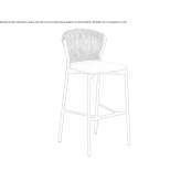 High stool in aluminum and resin Pavie