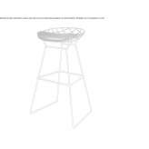 High stool made of powder-coated steel Barba