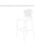 High stool in aluminum and resin with footrest Pavie