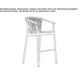 Tall, powder-coated aluminum stool with footrest Rietavas