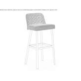 High garden stool made of aluminum, powder-coated, with footrest Ponca