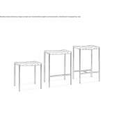 Garden stool with metal and leather straps Voldijn