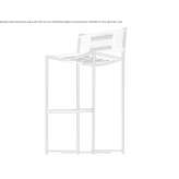 Tall polyester garden stool with backrest Candia