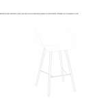 High polypropylene garden stool with backrest Roure